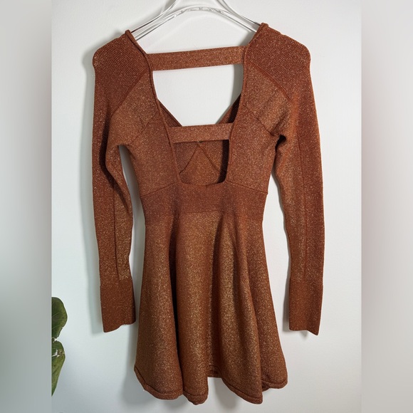FREE PEOPLE Wildest Dreams metallic knit mini DRESS - Picture 6 of 8